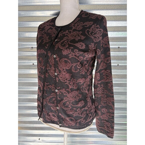 Jones New York Collection Jacquard Print 2 Piece Tank Cardigan Set S/M - Picture 1 of 11